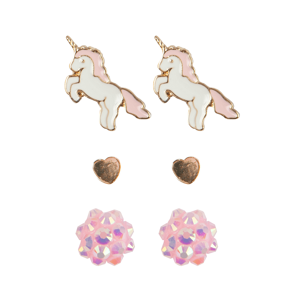 Great Pretenders Jewelry - Boutique Unicorn Studded Earrings 3pk-Mountain Baby